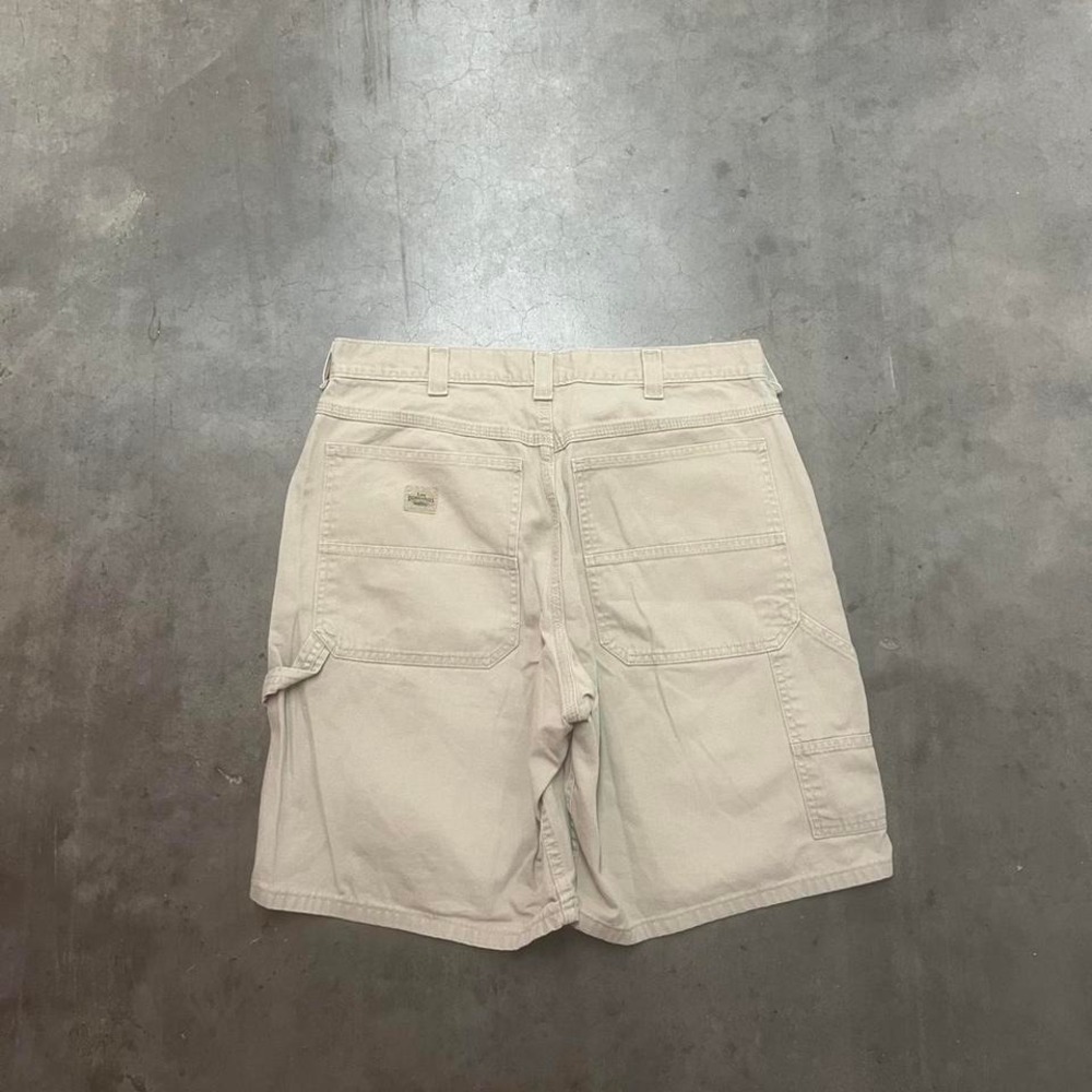 Vintage Y2K Lee dungaree‎ cream beige carpenter skater jorts